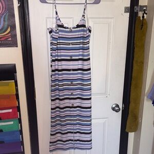 Striped Button-Down Maxi Dress